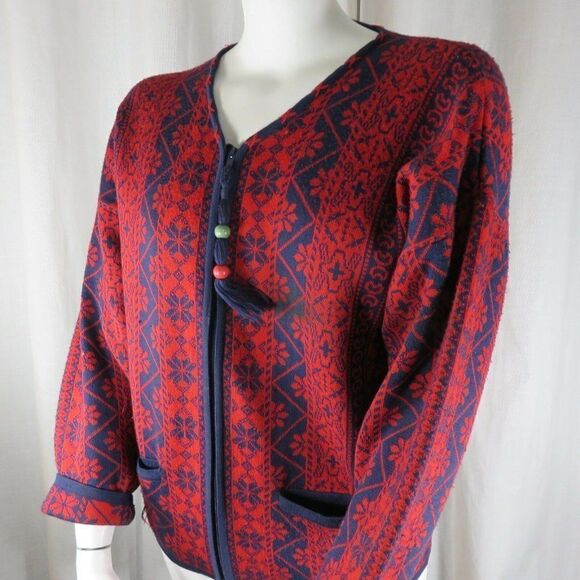 Vtg Obermeyer M Fair Isle Nordic Ski Sweater - Picture 3 of 8